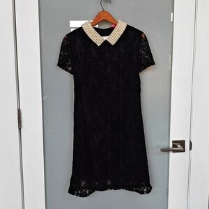 Betsy Johnson Velvet Lace Dress with Pearl Collar size 2